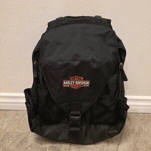 Harley Davidson Black Padded Computer Laptop Backpack Bookbag Bag